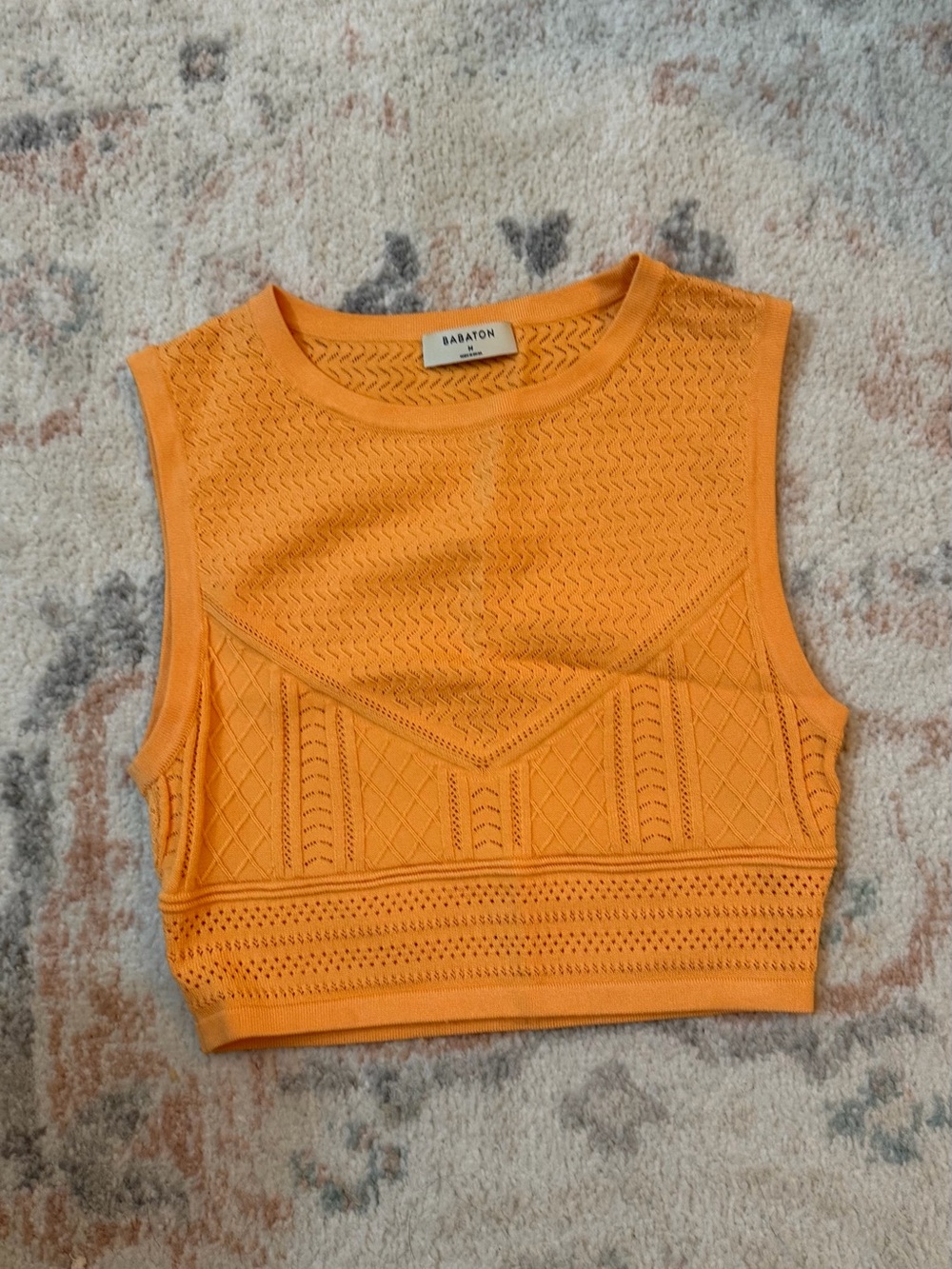 Babaton Vibrant Orange Knit Cropped Tank